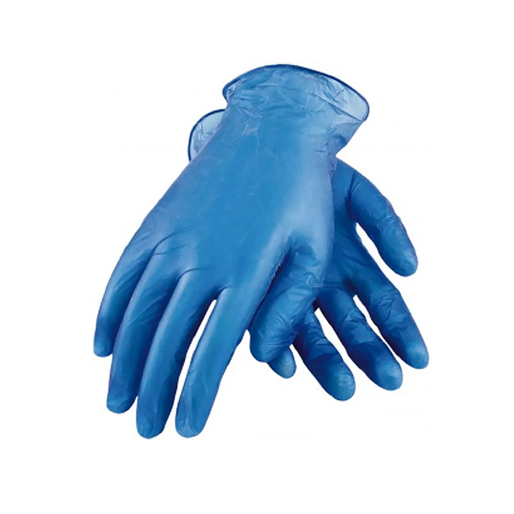 Meditrade Vinyl Gloves Blue Powder Free Disposable Examination Box of 100