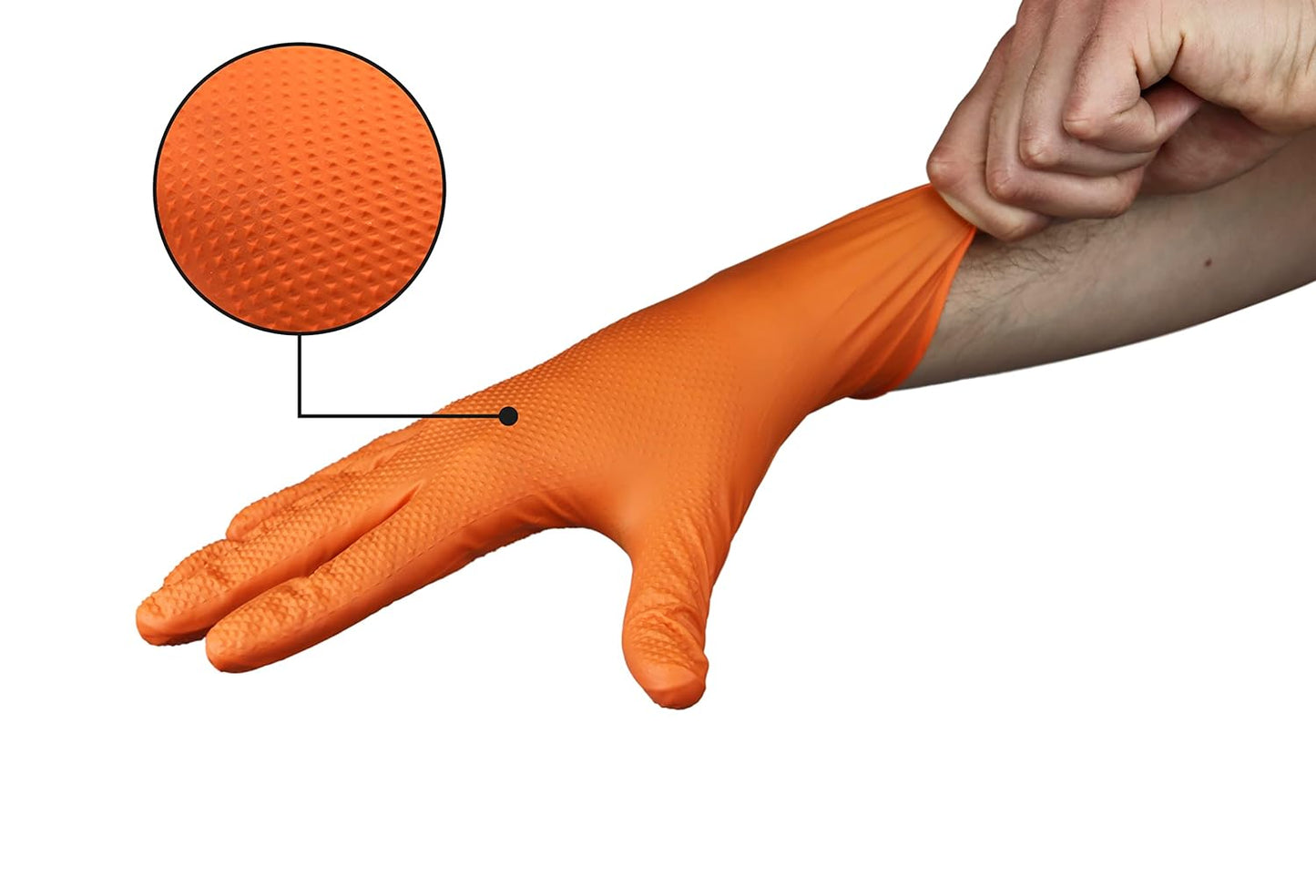 heavy duty orange diamond nitrile gloves
