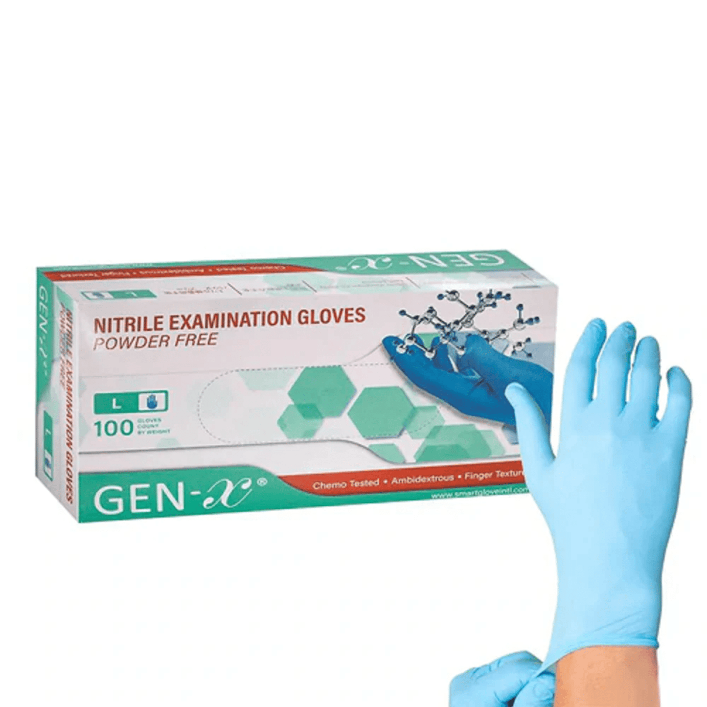 Gen X Nitrile Gloves Powder Free Non Latex Medical Surgical All Size S M L XL Box Of 100