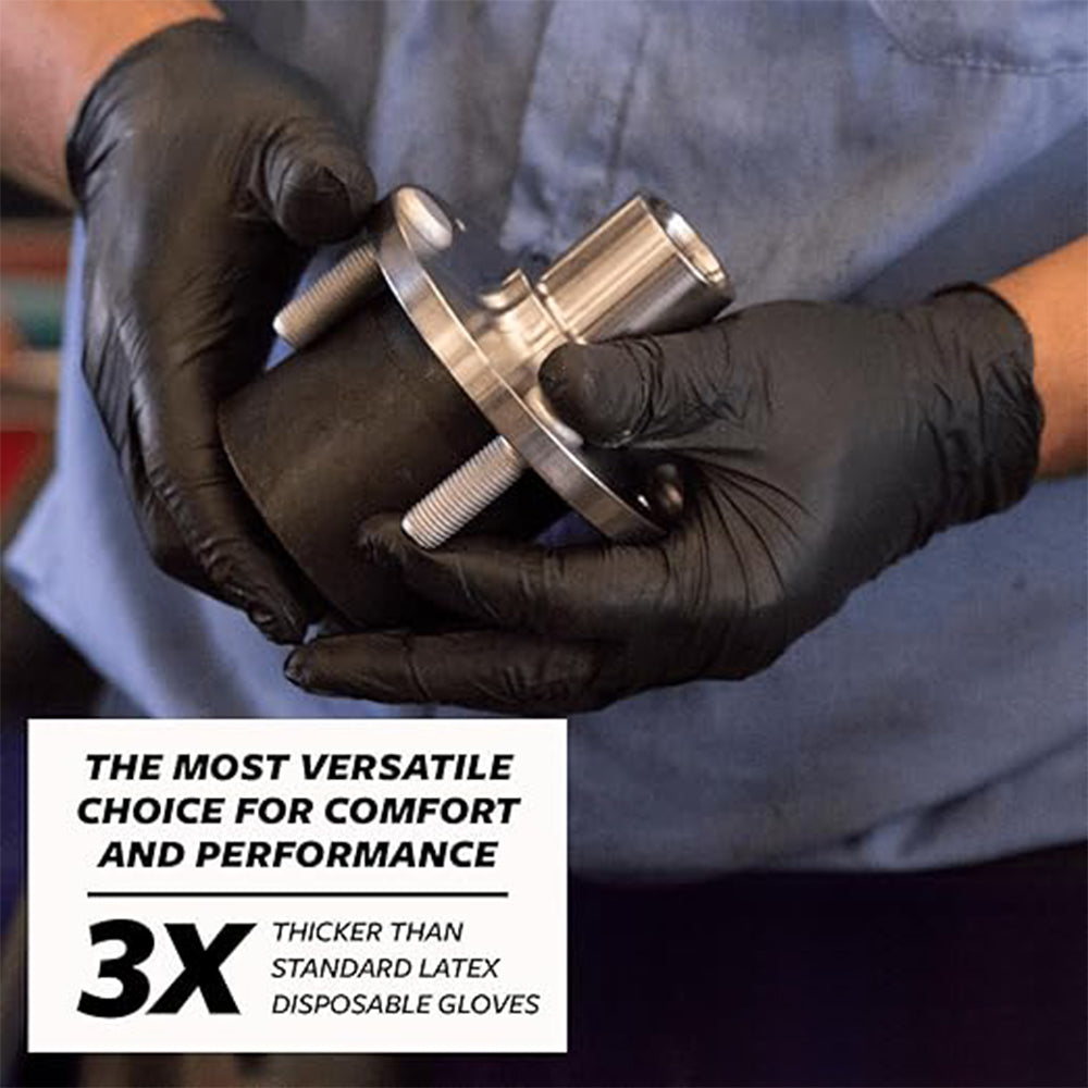 First Choice Strong Black Nitrile Disposable Gloves Powder Latex Free 10 x 100 (1000)