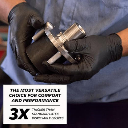 First Choice Strong Black Nitrile Disposable Gloves Powder Latex Free 10 x 100 (1000)