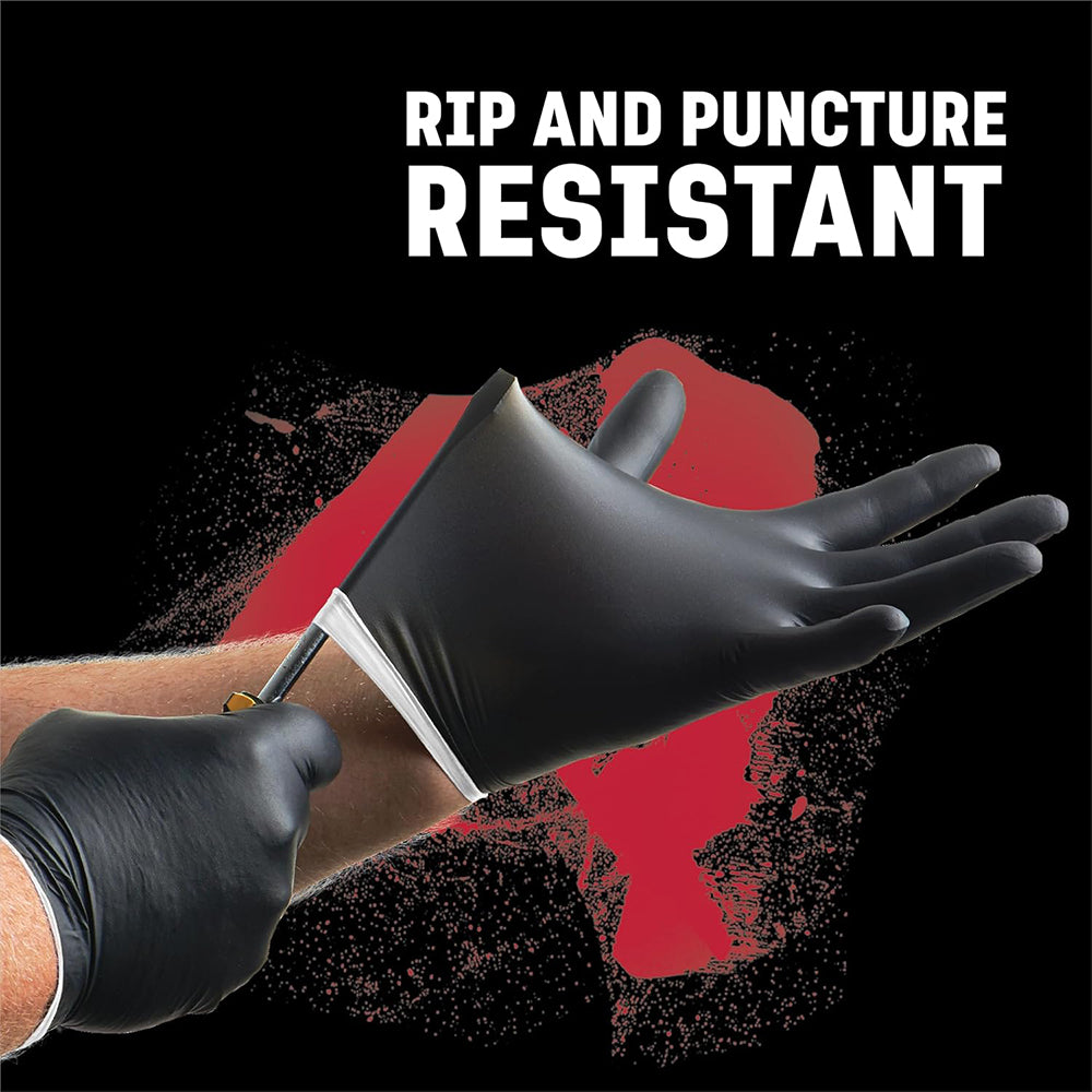 First Choice Strong Black Nitrile Disposable Gloves Powder Latex Free 10 x 100 (1000)