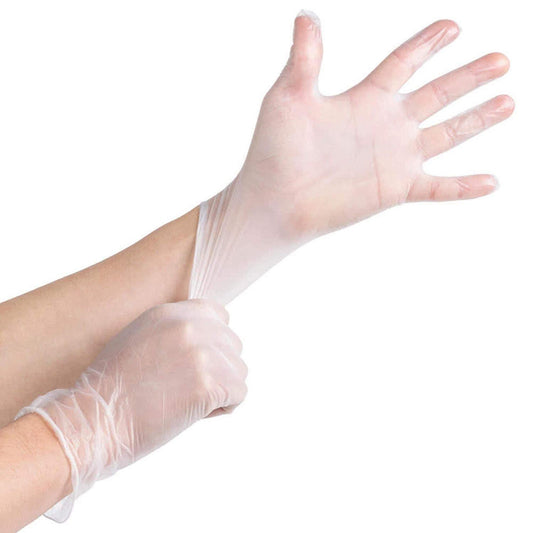 Vinyl Gloves Clear Powder-Free Disposable Box Of 100