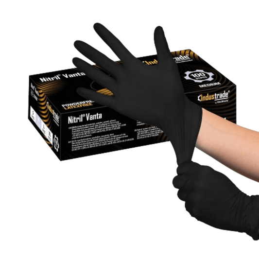 Black Nitrile Disposable Super Strong 5g Latex Free Gloves Double Strength Box Of 100