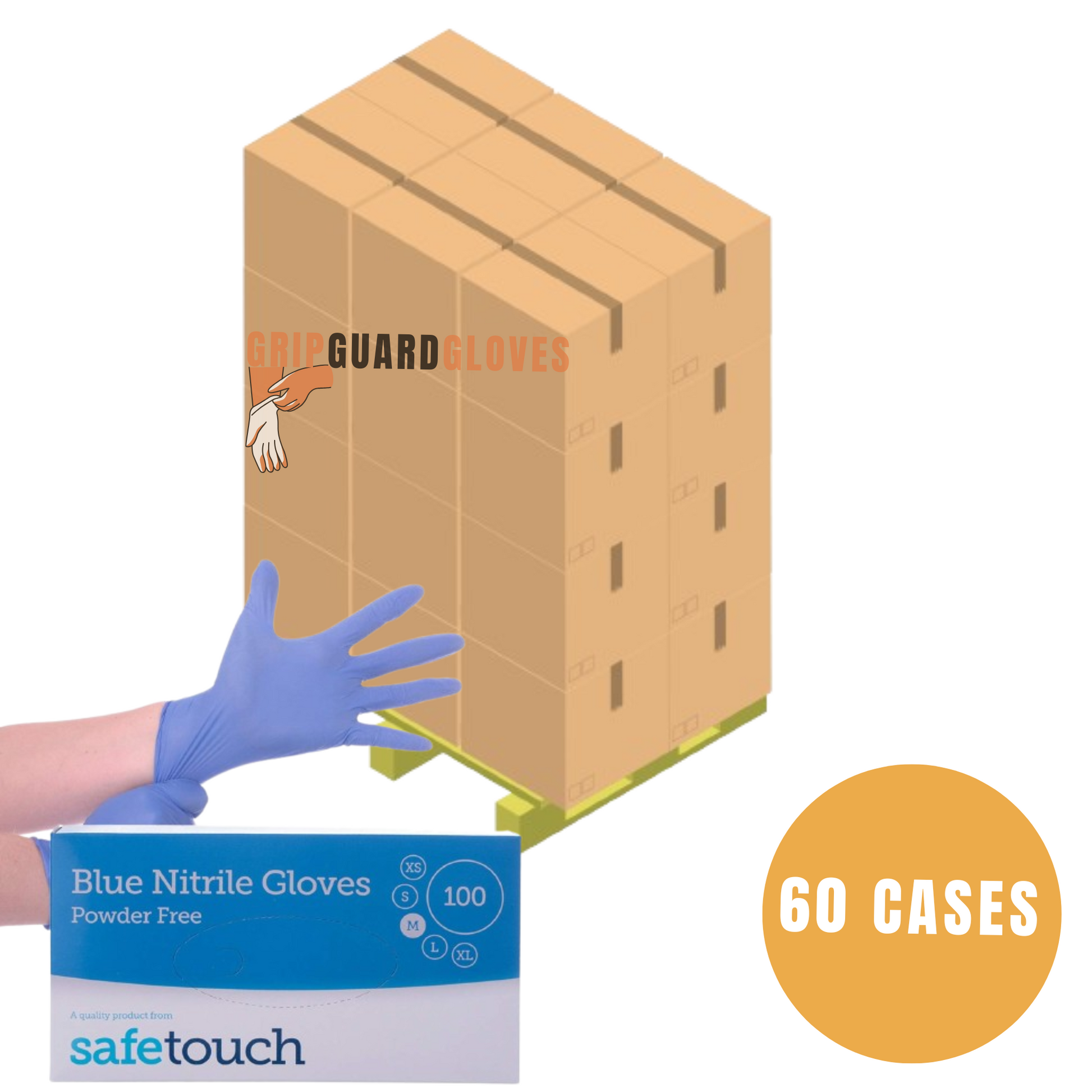 safetouch blue nitrile disposable gloves pallet deal 