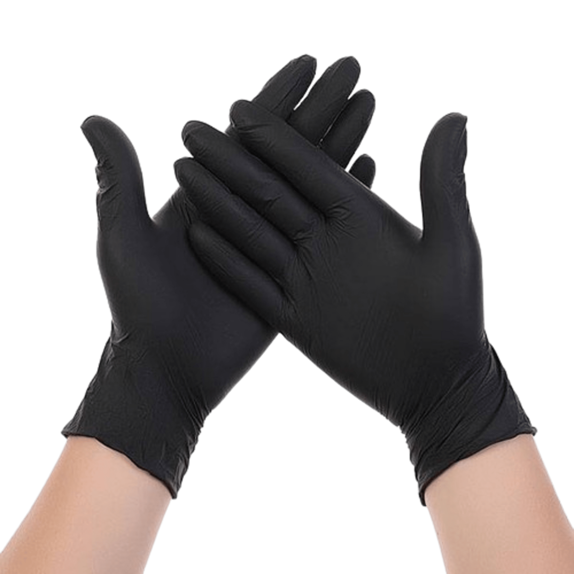 Black nitrile disposable shop gloves