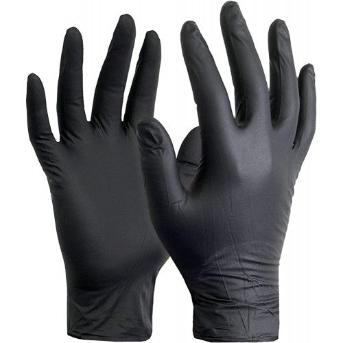 Pack Of 100 Black Nitrile Powder Free Multi Purpose Disposable Gloves, Examination Gloves, Surgical  Medical , Food , Restaurants , Catering , Salon , Barbers , Car Wash S-XL