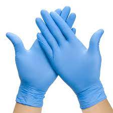 Blue Nitrile Powder Free Disposable Gloves Box Of 100 AQL 1.5