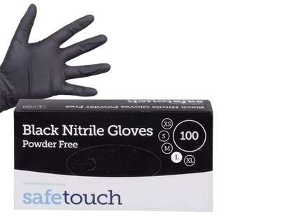 safetouch strong black nitrile disposable gloves