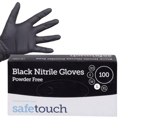 safetouch strong black nitrile disposable gloves