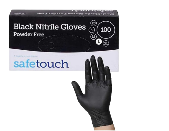 safetouch strong black nitrile disposable gloves