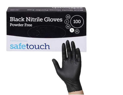 safetouch strong black nitrile disposable gloves