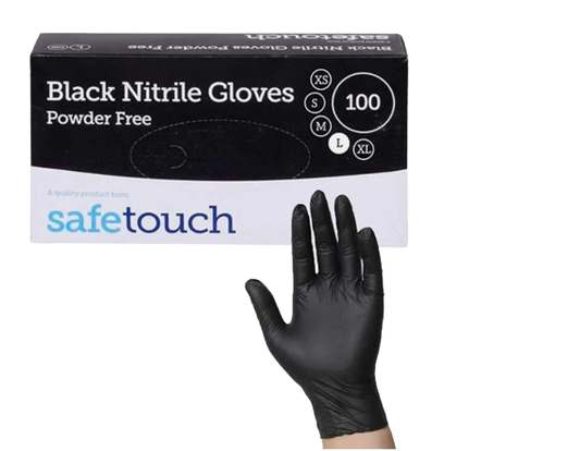 safetouch strong black nitrile disposable gloves